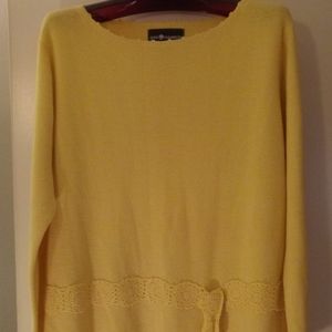 Sag Harbor Yellow Scoop Neck Sweater Sz Lg